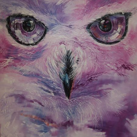 “Pink Owl“ Oil on canvas 120x150cm 2013, artist Peppo