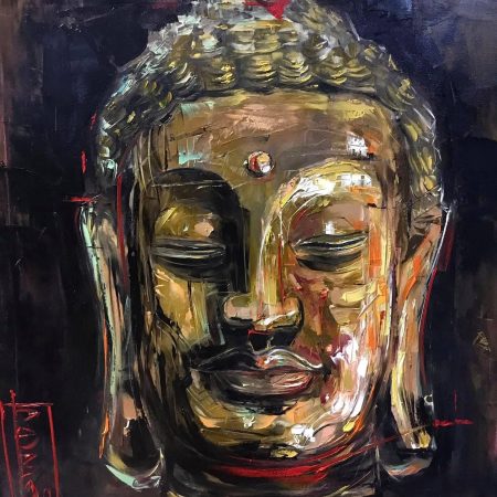 “Buddha” Oil on canvas 60x60cm 2021, artist Peppo