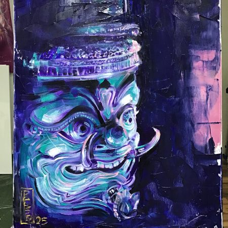 “Green one” Oil on canvas 50x60cm 2025, artist Peppo