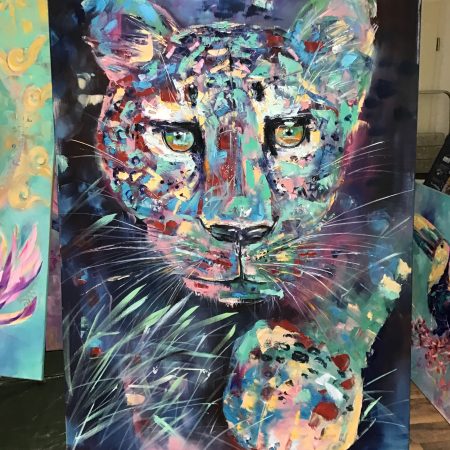 Abstract kitty, Oil on canvas, 100x160cm, 2025