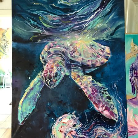 Sea Turtle, Oil on canvas, 100x160cm, 2025