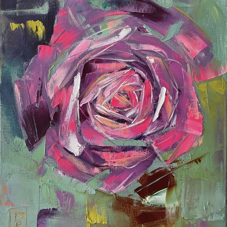 Oil on canvas, Abstract Roses, 30х40cm 2025, Peppo Art