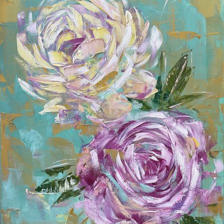 Oil on canvas, Peony abstract, 50х70cm 2025, Peppo Art