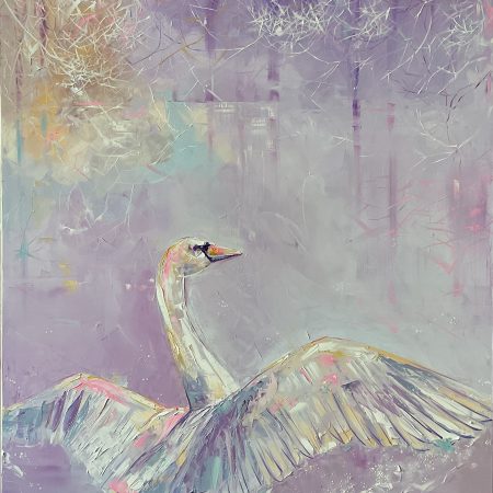 Oil on canvas, Purple Fairy tale, 120х120cm 2025, Peppo Art