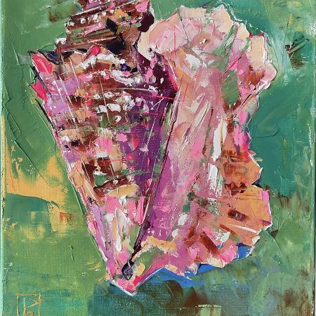 Oil on canvas, Abstract Seashell, 30х40cm 2025, Peppo Art