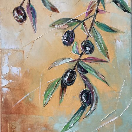 Oil on canvas, Olive Branch, 30х40cm 2025, Peppo Art
