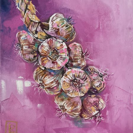 Oil on canvas, Pink Garlic, 30х40cm 2025, Peppo Art