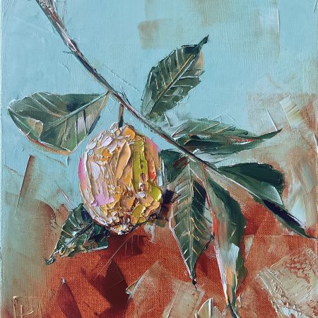 Oil on canvas, Abstract Lemon, 30х40cm 2025, Peppo Art