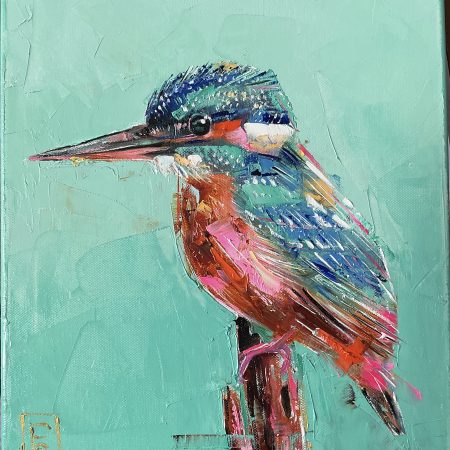 Oil on canvas, King Fisher, 30х40cm 2025, Peppo Art