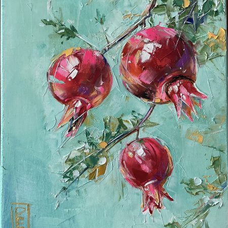 Oil on canvas, Pomegranate, 30х40cm 2025, Peppo Art