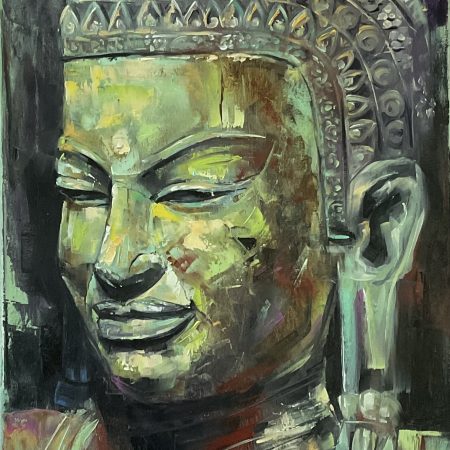 Oil on canvas, “Buddha“, 40х100cm, 2025, Peppo Art