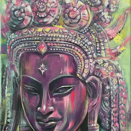 Oil on canvas, “Khmer Apsara“, 40х100cm, 2025, Peppo Art