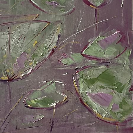 Oil on canvas, “Lotus Flowers“, 30х100cm, 2025, Peppo Art