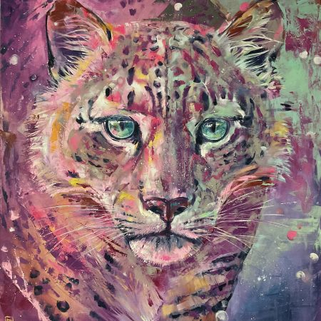 Oil on canvas, “The Mystical Snow Leopard“, 100х120cm, 2025, Peppo Art