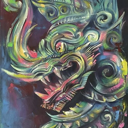 Oil on canvas, “Naga“, 40х100cm, 2025, Peppo Art